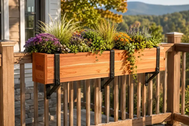 Classic Outside-Mount cedar planter design concept