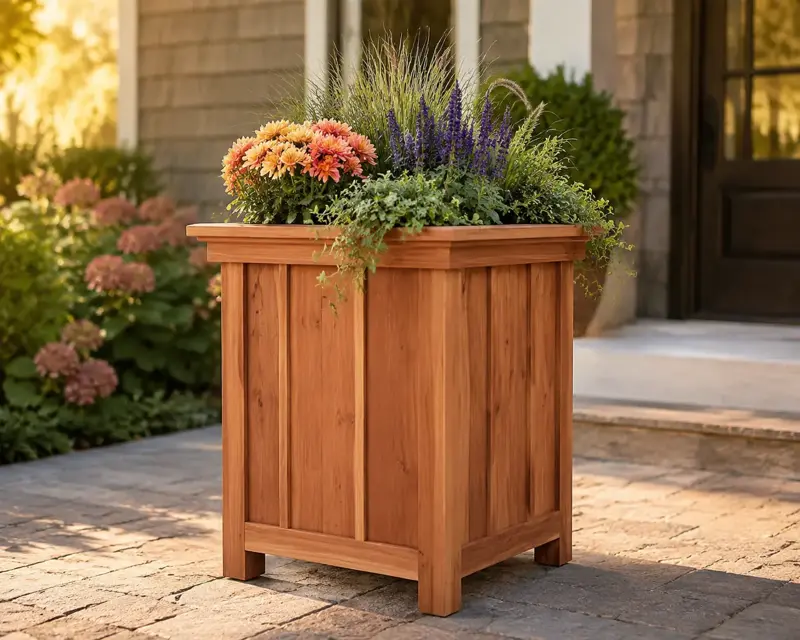 Board-and-Batten Cottage cedar planter design concept