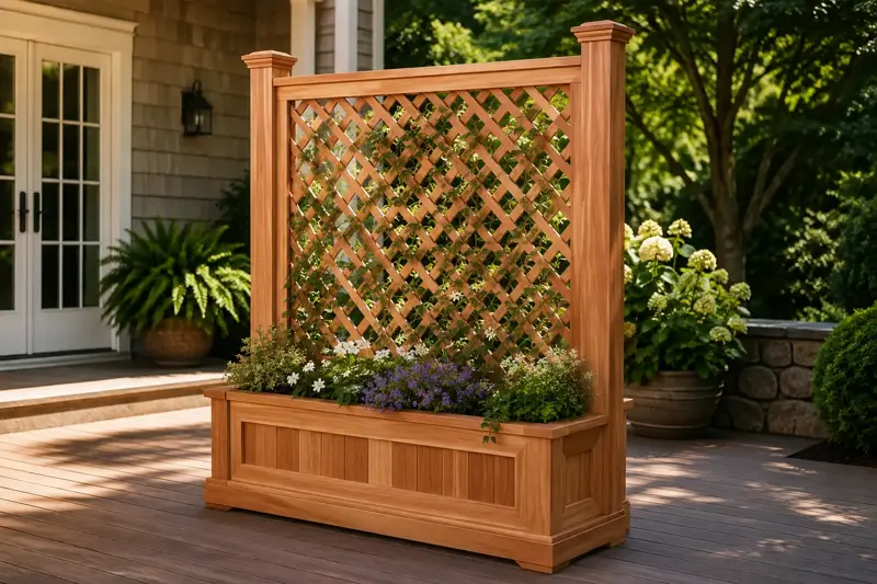 Heritage Lattice Planter cedar planter design concept