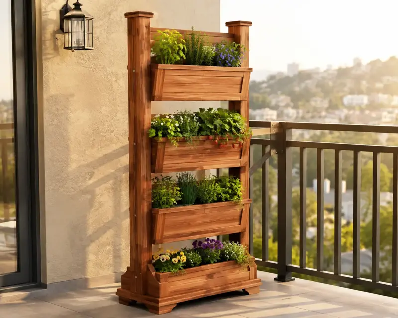 Heritage Vertical Tower cedar planter design concept