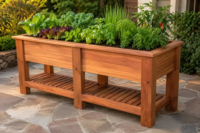 Classic Waist-High Trough cedar planter design concept
