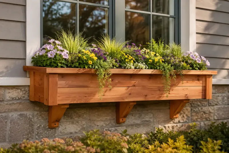Classic Window Box cedar planter design concept