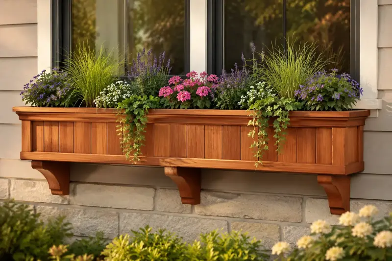 Cottage Corbel Box cedar planter design concept